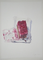 Himbeerschnitte, 2009, Aquarell und Graphit auf Hadern