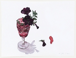 Frühsport (Iris barbata media impérative), 2014, Aquarell und Graphit auf Hadern