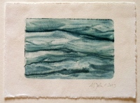 Aus der Serie: Winzige Ozeane, 2013, Monotypie, Öl auf Japan-Simili-Papier, Plattenformat ca. 7x10 cm