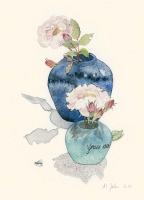 Gruß aus ..., 2006, Aquarell und Graphit auf Hadern (Ausschnitt)
